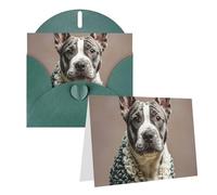 Blank Greetings Card 4'' X 6'' With Envelopes, French Poodle Thank You Cards Note Cards Dark Green All Occasion Cards For Christmas Holidays Birthday Graduation Anniversaries