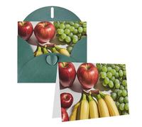 Blank Greetings Card 4'' X 6'' With Envelopes, Fresh Fruits Thank You Cards Note Cards Dark Green All Occasion Cards For Christmas Holidays Birthday Graduation Anniversaries