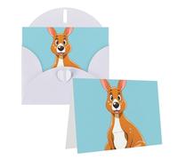 Blank Greetings Card 4'' X 6'' With Envelopes, Funny Cartoon Kangaroo Zoo Thank You Cards Note Cards White All Occasion Cards For Christmas Holidays Birthday Graduation Anniversaries