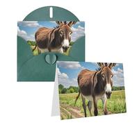 Blank Greetings Card 4'' X 6'' With Envelopes, Funny Donkey Thank You Cards Note Cards Dark Green All Occasion Cards For Christmas Holidays Birthday Graduation Anniversaries