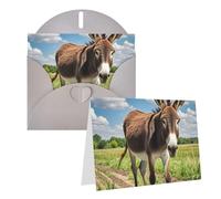 Blank Greetings Card 4'' X 6'' With Envelopes, Funny Donkey Thank You Cards Note Cards Gray All Occasion Cards For Christmas Holidays Birthday Graduation Anniversaries