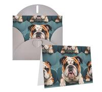 Blank Greetings Card 4'' X 6'' With Envelopes, Funny English Bulldog Thank You Cards Note Cards Gray All Occasion Cards For Christmas Holidays Birthday Graduation Anniversaries