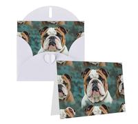 Blank Greetings Card 4'' X 6'' With Envelopes, Funny English Bulldog Thank You Cards Note Cards White All Occasion Cards For Christmas Holidays Birthday Graduation Anniversaries