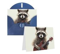 Blank Greetings Card 4'' X 6'' With Envelopes, Funny Raccoon Thank You Cards Note Cards Blue All Occasion Cards For Christmas Holidays Birthday Graduation Anniversaries