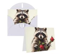 Blank Greetings Card 4'' X 6'' With Envelopes, Funny Raccoon Thank You Cards Note Cards White All Occasion Cards For Christmas Holidays Birthday Graduation Anniversaries