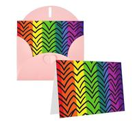 Blank Greetings Card 4'' X 6'' With Envelopes, Gay Pride Rainbow Thank You Cards Note Cards Pink All Occasion Cards For Christmas Holidays Birthday Graduation Anniversaries