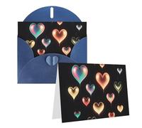 Blank Greetings Card 4'' X 6'' With Envelopes, Glowing Love Thank You Cards Note Cards Blue All Occasion Cards For Christmas Holidays Birthday Graduation Anniversaries