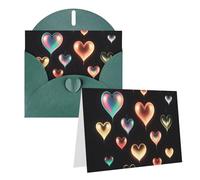 Blank Greetings Card 4'' X 6'' With Envelopes, Glowing Love Thank You Cards Note Cards Dark Green All Occasion Cards For Christmas Holidays Birthday Graduation Anniversaries