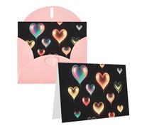 Blank Greetings Card 4'' X 6'' With Envelopes, Glowing Love Thank You Cards Note Cards Pink All Occasion Cards For Christmas Holidays Birthday Graduation Anniversaries