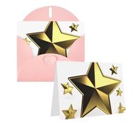 Blank Greetings Card 4'' X 6'' With Envelopes, Gold Star Thank You Cards Note Cards Pink All Occasion Cards For Christmas Holidays Birthday Graduation Anniversaries