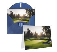 Blank Greetings Card 4'' X 6'' With Envelopes, Golf Course Thank You Cards Note Cards Blue All Occasion Cards For Christmas Holidays Birthday Graduation Anniversaries