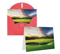 Blank Greetings Card 4'' X 6'' With Envelopes, Golf Course Thank You Cards Note Cards Red All Occasion Cards For Christmas Holidays Birthday Graduation Anniversaries