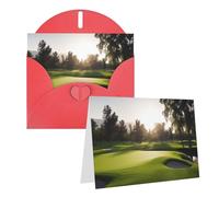 Blank Greetings Card 4'' X 6'' With Envelopes, Golf Course Thank You Cards Note Cards Red All Occasion Cards For Christmas Holidays Birthday Graduation Anniversaries