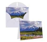 Blank Greetings Card 4'' X 6'' With Envelopes, Grand Teton National Park Thank You Cards Note Cards White All Occasion Cards For Christmas Holidays Birthday Graduation Anniversaries