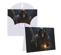 Blank Greetings Card 4'' X 6'' With Envelopes, Grim Reaper Thank You Cards Note Cards White All Occasion Cards For Christmas Holidays Birthday Graduation Anniversaries