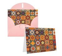 Blank Greetings Card 4'' X 6'' With Envelopes, Group Of Moroccan Geometric Thank You Cards Note Cards Pink All Occasion Cards For Christmas Holidays Birthday Graduation Anniversaries