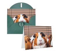 Blank Greetings Card 4'' X 6'' With Envelopes, Guinea Pigs Thank You Cards Note Cards Dark Green All Occasion Cards For Christmas Holidays Birthday Graduation Anniversaries