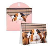 Blank Greetings Card 4'' X 6'' With Envelopes, Guinea Pigs Thank You Cards Note Cards Pink All Occasion Cards For Christmas Holidays Birthday Graduation Anniversaries