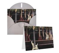 Blank Greetings Card 4'' X 6'' With Envelopes, Guitar Bass Music Musical Instruments1 Thank You Cards Note Cards Gray All Occasion Cards For Christmas Holidays Birthday Graduation Anniversaries