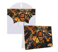 Blank Greetings Card 4'' X 6'' With Envelopes, Heaps Of Orange Monarch Butterflies Thank You Cards Note Cards White All Occasion Cards For Christmas Holidays Birthday Graduation Anniversaries