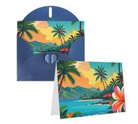 Blank Greetings Card 4'' X 6'' With Envelopes, Hello Hawaii Thank You Cards Note Cards Blue All Occasion Cards For Christmas Holidays Birthday Graduation Anniversaries