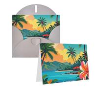 Blank Greetings Card 4'' X 6'' With Envelopes, Hello Hawaii Thank You Cards Note Cards Gray All Occasion Cards For Christmas Holidays Birthday Graduation Anniversaries