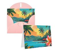 Blank Greetings Card 4'' X 6'' With Envelopes, Hello Hawaii Thank You Cards Note Cards Pink All Occasion Cards For Christmas Holidays Birthday Graduation Anniversaries