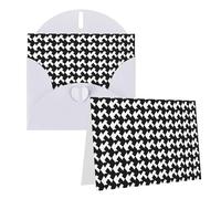 Blank Greetings Card 4'' X 6'' With Envelopes, Houndstooth Black Thank You Cards Note Cards White All Occasion Cards For Christmas Holidays Birthday Graduation Anniversaries
