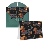 Blank Greetings Card 4'' X 6'' With Envelopes, I Love My Dog Dachshunds Thank You Cards Note Cards Dark Green All Occasion Cards For Christmas Holidays Birthday Graduation Anniversaries