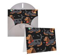 Blank Greetings Card 4'' X 6'' With Envelopes, I Love My Dog Dachshunds Thank You Cards Note Cards Gray All Occasion Cards For Christmas Holidays Birthday Graduation Anniversaries