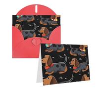 Blank Greetings Card 4'' X 6'' With Envelopes, I Love My Dog Dachshunds Thank You Cards Note Cards Red All Occasion Cards For Christmas Holidays Birthday Graduation Anniversaries