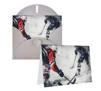 Blank Greetings Card 4'' X 6'' With Envelopes, Ice Hockey Art Thank You Cards Note Cards Gray All Occasion Cards For Christmas Holidays Birthday Graduation Anniversaries
