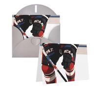 Blank Greetings Card 4'' X 6'' With Envelopes, Ice Hockey Pattern Thank You Cards Note Cards Gray All Occasion Cards For Christmas Holidays Birthday Graduation Anniversaries