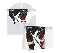 Blank Greetings Card 4'' X 6'' With Envelopes, Ice Hockey Pattern Thank You Cards Note Cards White All Occasion Cards For Christmas Holidays Birthday Graduation Anniversaries