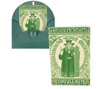 Blank Greetings Card 4'' X 6'' With Envelopes , Irish Blessing St Patrick'S Day Thank You Cards Note Cards Dark Green All Occasion Cards For Christmas Holidays Birthday Graduation Anniversaries