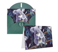 Blank Greetings Card 4'' X 6'' With Envelopes, Lovely Koala Thank You Cards Note Cards Dark Green All Occasion Cards For Christmas Holidays Birthday Graduation Anniversaries
