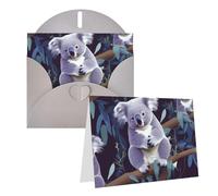 Blank Greetings Card 4'' X 6'' With Envelopes, Lovely Koala Thank You Cards Note Cards Gray All Occasion Cards For Christmas Holidays Birthday Graduation Anniversaries