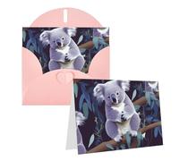 Blank Greetings Card 4'' X 6'' With Envelopes, Lovely Koala Thank You Cards Note Cards Pink All Occasion Cards For Christmas Holidays Birthday Graduation Anniversaries