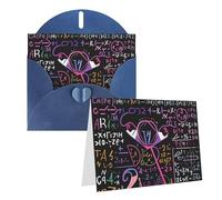 Blank Greetings Card 4'' X 6'' With Envelopes, Math Formula Thank You Cards Note Cards Blue All Occasion Cards For Christmas Holidays Birthday Graduation Anniversaries