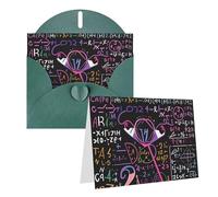 Blank Greetings Card 4'' X 6'' With Envelopes, Math Formula Thank You Cards Note Cards Dark Green All Occasion Cards For Christmas Holidays Birthday Graduation Anniversaries