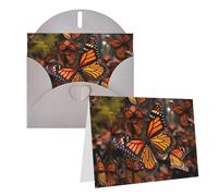 Blank Greetings Card 4'' X 6'' With Envelopes, Monarch Butterflies Thank You Cards Note Cards Gray All Occasion Cards For Christmas Holidays Birthday Graduation Anniversaries