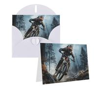 Blank Greetings Card 4'' X 6'' With Envelopes, Mountain Bike Tournament Thank You Cards Note Cards White All Occasion Cards For Christmas Holidays Birthday Graduation Anniversaries