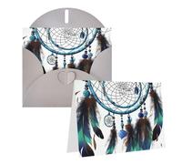 Blank Greetings Card 4'' X 6'' With Envelopes, Native American Dream Catcher Thank You Cards Note Cards Gray All Occasion Cards For Christmas Holidays Birthday Graduation Anniversaries
