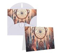 Blank Greetings Card 4'' X 6'' With Envelopes, Native American Dream Catcher Thank You Cards Note Cards White All Occasion Cards For Christmas Holidays Birthday Graduation Anniversaries