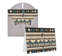 Blank Greetings Card 4'' X 6'' With Envelopes, Native American Patterns Thank You Cards Note Cards Gray All Occasion Cards For Christmas Holidays Birthday Graduation Anniversaries