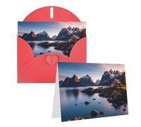Blank Greetings Card 4'' X 6'' With Envelopes, Norway Islands Thank You Cards Note Cards Red All Occasion Cards For Christmas Holidays Birthday Graduation Anniversaries