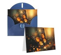Blank Greetings Card 4'' X 6'' With Envelopes, Orange Butterfly Thank You Cards Note Cards Blue All Occasion Cards For Christmas Holidays Birthday Graduation Anniversaries