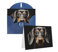 Blank Greetings Card 4'' X 6'' With Envelopes, Pad Dachshund Thank You Cards Note Cards Blue All Occasion Cards For Christmas Holidays Birthday Graduation Anniversaries