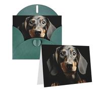 Blank Greetings Card 4'' X 6'' With Envelopes, Pad Dachshund Thank You Cards Note Cards Dark Green All Occasion Cards For Christmas Holidays Birthday Graduation Anniversaries