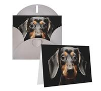 Blank Greetings Card 4'' X 6'' With Envelopes, Pad Dachshund Thank You Cards Note Cards Gray All Occasion Cards For Christmas Holidays Birthday Graduation Anniversaries